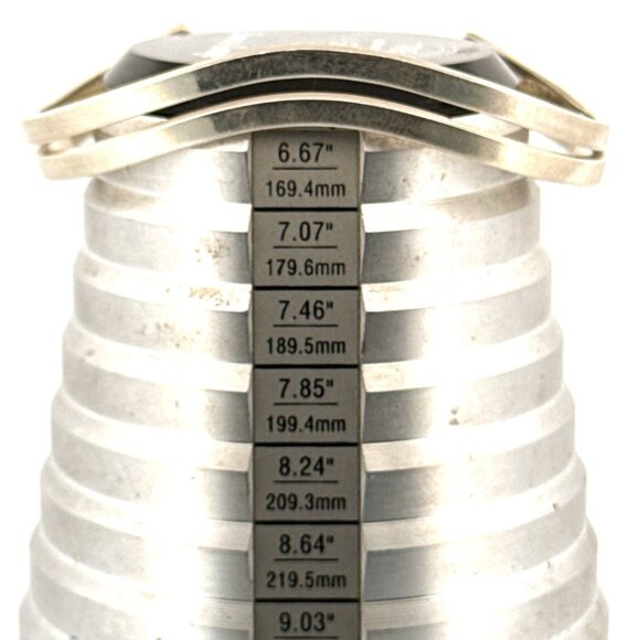 Taxco Sterling Silver Wavy Modernist Cuff Bracelet Signed Mexico, Vintage Estate - Picture 6 of 8